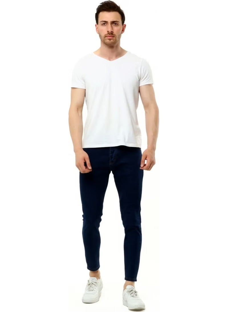 Cedy Denim جينز ضيق للرجال بقصة إيطالية وقصة ساق نحيفة C344 - Image 3